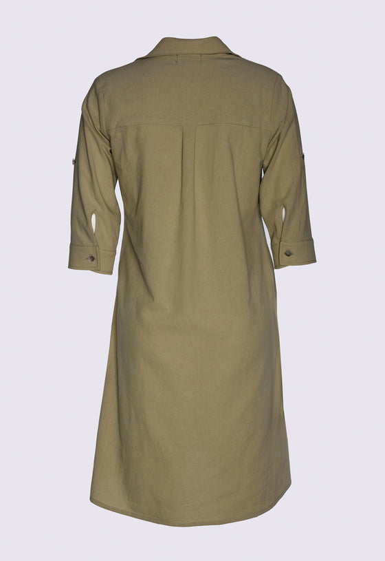 Lockeres Hemdkleid mit halblangen Ärmeln - CD02S23