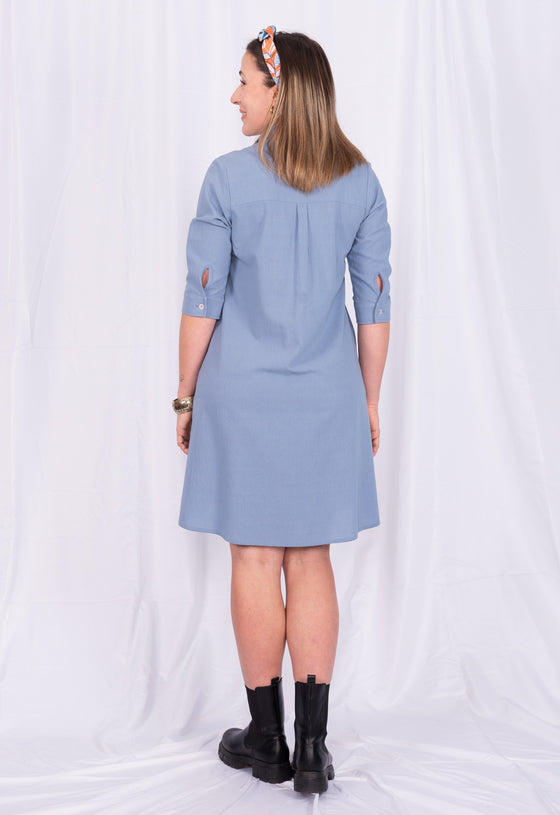 Lockeres Hemdkleid mit halblangen Ärmeln - CD02S23