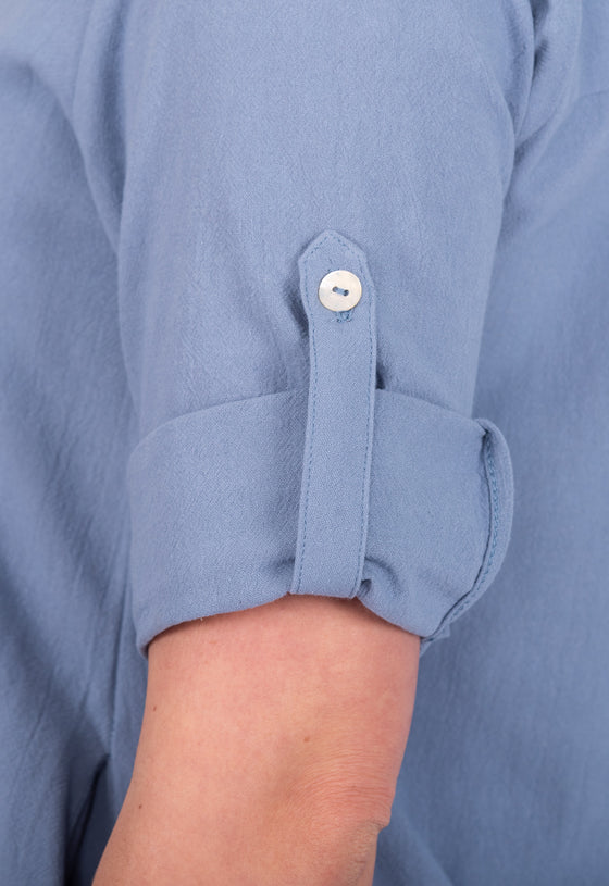 Lockeres Hemdkleid mit halblangen Ärmeln - CD02S23