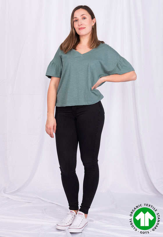 Oversized Shirt mit V-Ausschnitt - GT09S23 (MORT113)