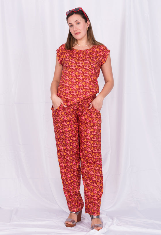 Lockeres Shirt mit angeschnittenem Ärmeln aus Rayon - RT02S23