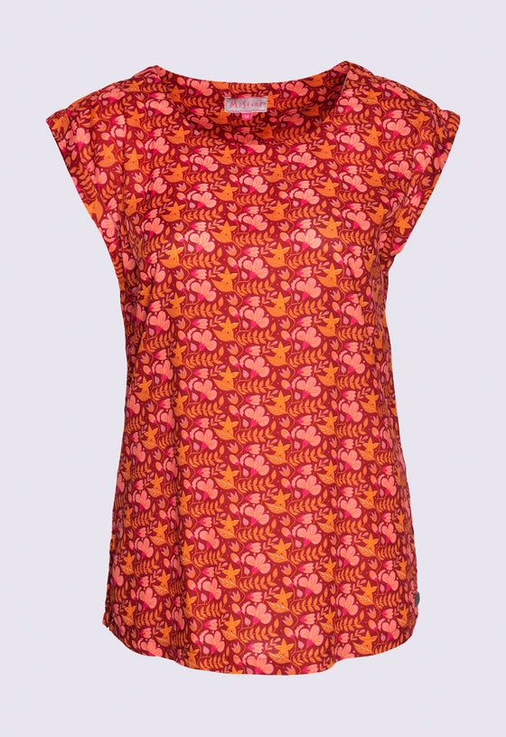 Lockeres Shirt mit angeschnittenem Ärmeln aus Rayon - RT02S23