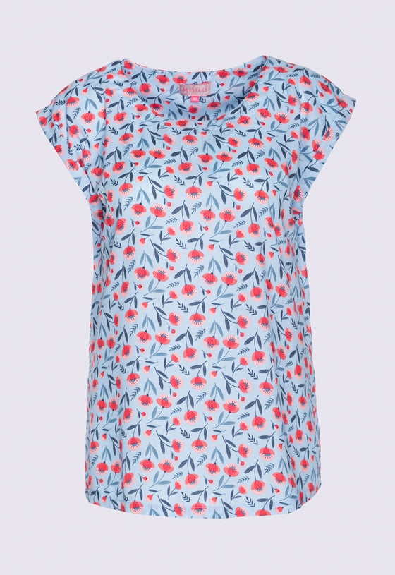 Lockeres Shirt mit angeschnittenem Ärmeln aus Rayon - RT02S23
